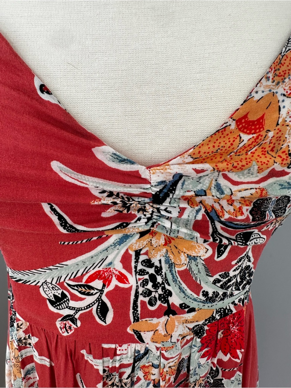 Free People Through The Vine Printed Maxi Dress, Red / Pink - Picture 3 of 12